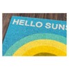 1'6"x2'6" Hello Sunshine Woven Door Mat - Novogratz By Momeni: Modern Indoor Outdoor Coir Mat, Blue & Yellow - 2 of 3