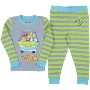 Scooby Doo Boys Mystery Machine Long Sleeve Shirt And Pants Pajama Set Multicolor - 1 of 4