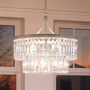 Urban Ambiance Luxury Traditional Traditional Chandelier,  23-7/8"H x 22-1/4"W,  Antique Silver Finish, UHP2463 - 1 of 4