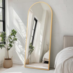 Kumasinova 71" Full Length Mirror with Stand,Rectangle Floor Mirror with Aluminum Frame,Full Body Mirror for Bedroom,Living Room,Black - 1 of 4