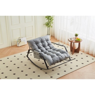 Runesay Modern Rocking Chair with Extra-Wide Technical Leather Upholstered Gliding Chair