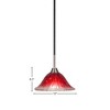 Toltec Lighting Paramount 1 - Light Pendant in  Matte Black/Brushed Nickel with 10" Raspberry Crystal Shade - 2 of 2