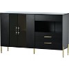 Modern Storage Cabinet with Acrylic Doors, Adjustable Shelves for Kitchen, Dining Room, Living Room, Corridor, Home Office, Spacious Organizer - 3 of 4