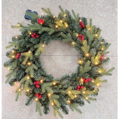 TackView 24Inch Christmas Wreath, Artificial Wreath- Holiday Decorations for Indoor Outdoor Mantel Door,Green