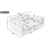 85.4"W U-Shaped Sectional Sofa Couch, L-Shaped Sofa with a Movable Ottoman and Two USB Ports for Living Room - ModernLuxe - 3 of 4