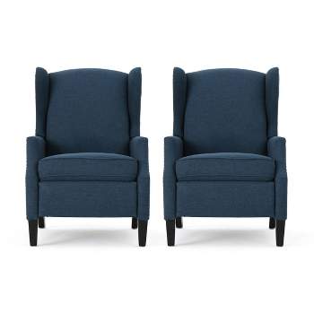 Set of 2 Wescott Contemporary Fabric Recliners - Christopher Knight Home