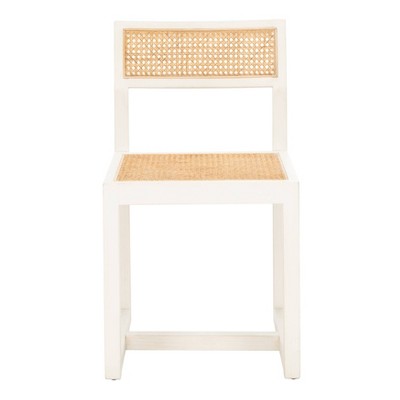 Bernice Cane Dining Chair White/Natural - Safavieh