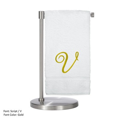 BC BARE COTTON Monogrammed Bath Towel, Personalized Gift, 27 x 54 inches - Set of 2 - White - Gold Script