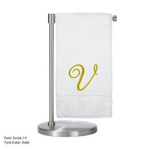 BC BARE COTTON Monogrammed Bath Towel, Personalized Gift, 27 x 54 inches - Set of 2 - White - Gold Script - 1 of 1