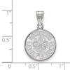 Black Bow Jewelry 14k White Gold Louisiana Lafayette Ragin' Cajuns NCAA Medium Pendant - 2 of 3