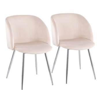 Set of 2 Fran Dining Chairs Velvet/Metal - LumiSource