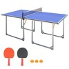 Foldable Table Tennis Table, Mid-size 6' x 3' Table Tennis Table With 2 Paddles, Game Net And 3 Balls, Compact For Space Saver - 2 of 4