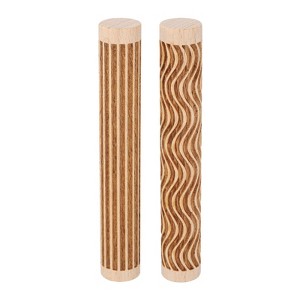 Unique Bargains Wood Clay Grain Texture Carved Fine Baking DIY Rolling Pins 2 Pcs - 1 of 4