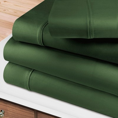 Hunter Green Twin Xl Sheet Set - 100% Pure Cotton Sateen Weave - 3 ...