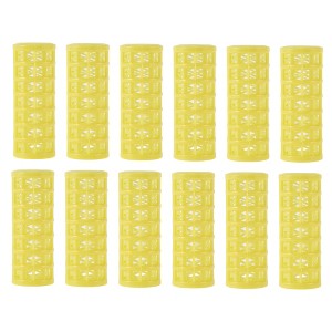 Unique Bargains Women's Heatless Voluminous Hair Roller 2.76"x0.98" Yellow 12 Pcs - 1 of 4