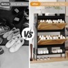 Shoe Cabinet with 2 Flip Drawers, Open Storage Shelf, Hidden Shoe Organizer Cabinet with Adjustable Support and Metal Knobs - 4 of 4