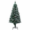vidaXL Artificial Pre-lit Christmas Tree with Ball Set&Pine Cones 82.7" - 2 of 4