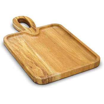 American Atelier Acacia Wood Cutting Board with Handle, Large Chopping Board, Wooden Serving Tray for Cheese, Meats, Charcuterie Board