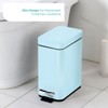 Home Zone Living 1.3 Gallon Slim Stainless Steel Trash Can with Step On Pedal and Soft Close Lid, Powder Blue - 2 of 4