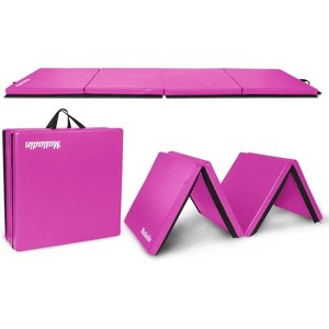 Matladin 8' Folding Gymnastics Gym Exercise Aerobics Mat, 8ft x 2ft x 2in PU Leather Tumbling Mats with Hook & Loop Fastener - 1 of 4