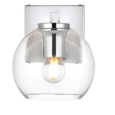 Elegant Lighting Juelz 1 light Chrome and Clear Bath Sconce