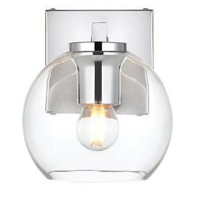 Elegant Lighting Juelz 1 light Chrome and Clear Bath Sconce - 1 of 4