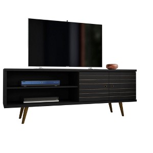 Sapphtopaz Modern TV Stand for TVs Up to 65" with Storage Cabinet & Open Shelves Entertainment Center with Splayed Legs for Living Room - 1 of 4