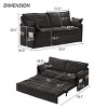 Chenille Pull Out Convertible Sleeper Sofa with Storage Pockets,USB & Type-C Charging Ports for Living Room,Apartment,Bedroom-Baofuwish - 4 of 4