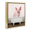 Stupell Industries Pink Farm Pig in Country Bath Tub Black Framed Floater Canvas Wall Art - 3 of 4