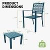 Acekool 3-Piece Outdoor Bistro Set with Stackable Metal Chairs and Square Table, Compact Patio Furniture for Backyard, Deck, Balcony - 2 of 4