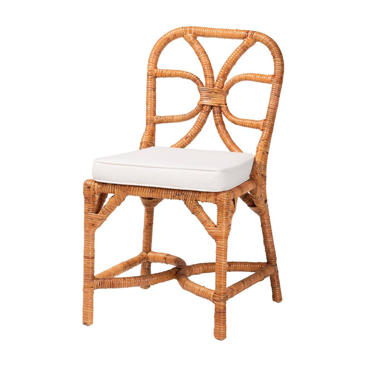 bali & pari Alondra Natural Rattan Side Chair Dining Chair Light Honey
