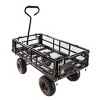 Grungis 40"H Double Fence Wagon Storage Cart,Shopping Cart with Metal Material,Utility Cart with Long Extender for Camping,Shopping,Green - 4 of 4