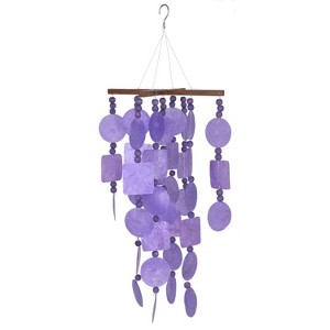 Woodstock Windchimes Aqua Capiz with Wood Beads  Wind Chimes For Outside  Wind Chimes For Garden  Patio  and Outdoor DÃƒÂ©cor  22"L - 1 of 4