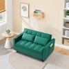 KWPZQEB Sleeper Sofa with Pull-Out Bed, 3-in-1 Convertible Sofa Bed, Loveseat with 2 Pillows & Side Pockets, Velvet Fabric Sofa - 3 of 4