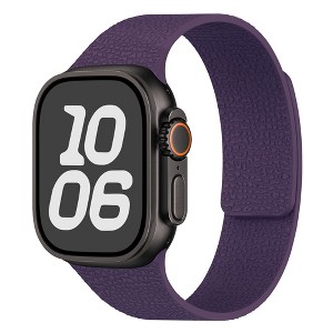 HTUTWOO Litchi-Textured Apple Watch Band, Magnetic Silicone Strap 38/40/41/42/44/45/46/49mm for iWatch Series 11 10 9 8 7 6 5 4 3 2 1 SE Ultra - 1 of 4