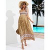 Maternity Sleeveless Smocked Dress Summer Casual Strapless Floral Tube Top Maxi Dress Photoshoot Baby Shower - 4 of 4