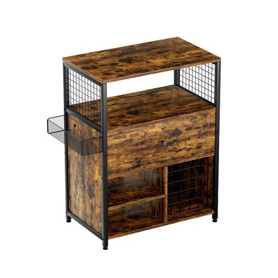 Craft Organization and Storage Cabinet, Crafting Cabinet with Drawer & 25 Vinyl Roll Holder, Craft Table Desk Workstation for Craft Room Home