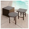 Palmilla 3pc Wicker Patio Tables - Brown - Christopher Knight Home: Weather-Resistant Iron Frame, No Assembly Required - 3 of 4