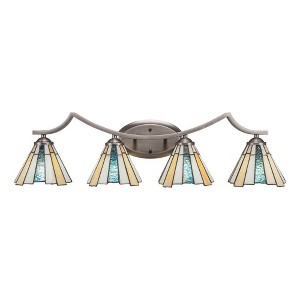 Toltec Lighting Zilo 4 - Light Vanity in  Graphite with 7" Sea Ice Art Glass Shade - 1 of 1