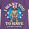 Girls' - Garfield - Want You To Have A Happy Fourth Fitted Short Sleeve Graphic T-Shirt - 2 of 4