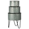 YUHAO Set of 3 Huxley Metal Decorative Planters - Modern Iron Art Pots for Indoor Outdoor Home Garden Decor - 2 of 4