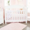 Everyday Kids 2 Pack Girls Fitted Crib Sheets - 100% Cotton, Pink Owls & Hearts, Solid Pink - Fits Standard Crib Mattress 28"x52" - 2 of 4