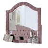 Royal Hampton Dresser Mirror, Crystal Tuft Pink Flannelette Upholstery 41 Inch - 3 of 4