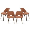 Edwin Set of 8 Upholstered Dining Chair, Side Chair with Walnut Legs, Indoor Furniture - Maison Boucle - 2 of 4