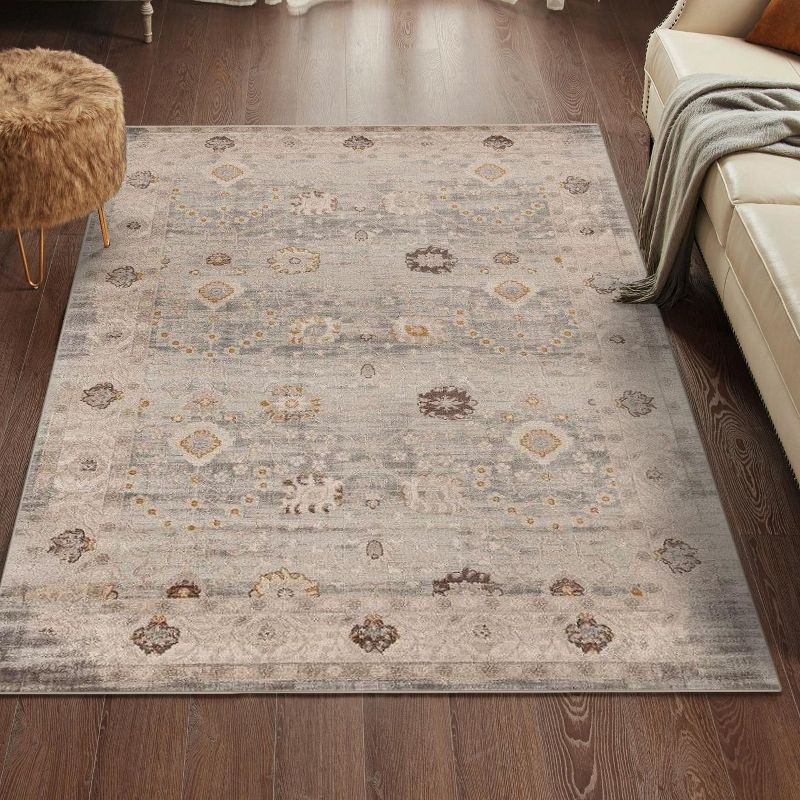 Luxe Weavers Floral Distressed Area Rug, Boho Chic Carpet, 3 of 8