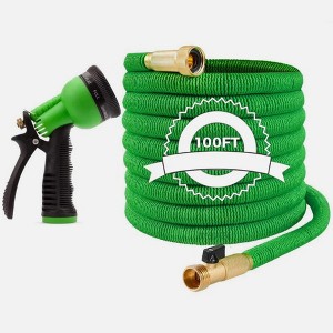 ELJGET 75 100ft Expandable Garden Water Hose, Anti-Rust Solid Brass Connector, Lightweight No-Kink Flexible - 1 of 4