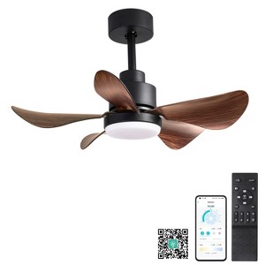 YUHAO Smart 6-speed Modern and Contemporary Ceiling Fan with Light,3 ABS Blades ,Works with Alexa and Google Assistant - 1 of 4