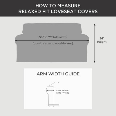 Charcoal Farmhouse Basketweave Loveseat Slipcover