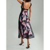 Nmoder  Women Y2K Lace Patchwork Floral Maxi Dress Sexy Cutout V-Neck Bodycon Party Dress - 4 of 4