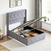 Lyngins Upholstered Storage Bed Frame – Hydraulic Lift Platform Bed with Headboards, Fabric Storage Beds for Bedroom (No Box Spring Needed) - 2 of 4